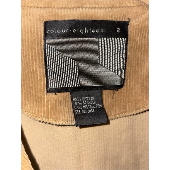 Vintage Y2K Corduroy Pant Suit Women's 2 Hipster Camel - Picture 5 of 12